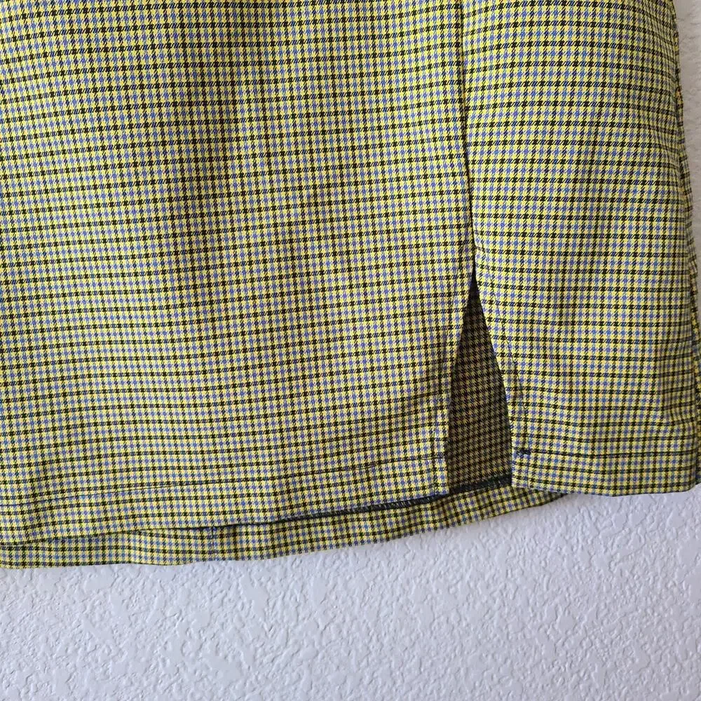 Urban Outfitters Y2K Plaid Mini Skirt Size Medium Retro Academia Slit Short 90s‎